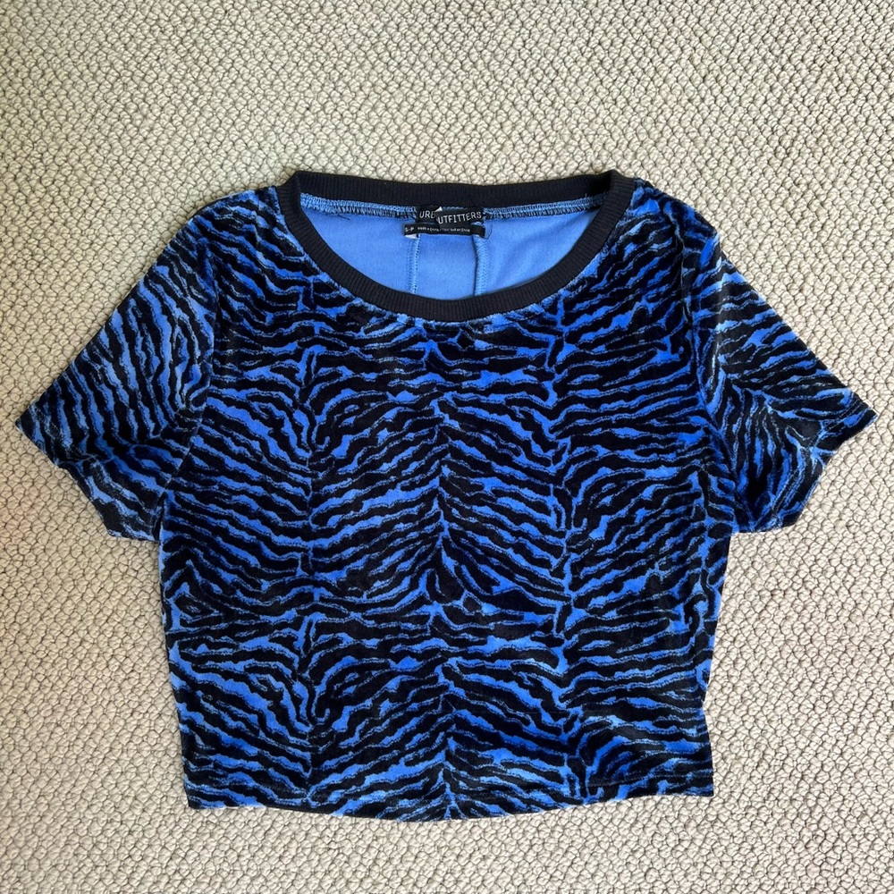 Urban Outfitters Cropped Velvet Tee